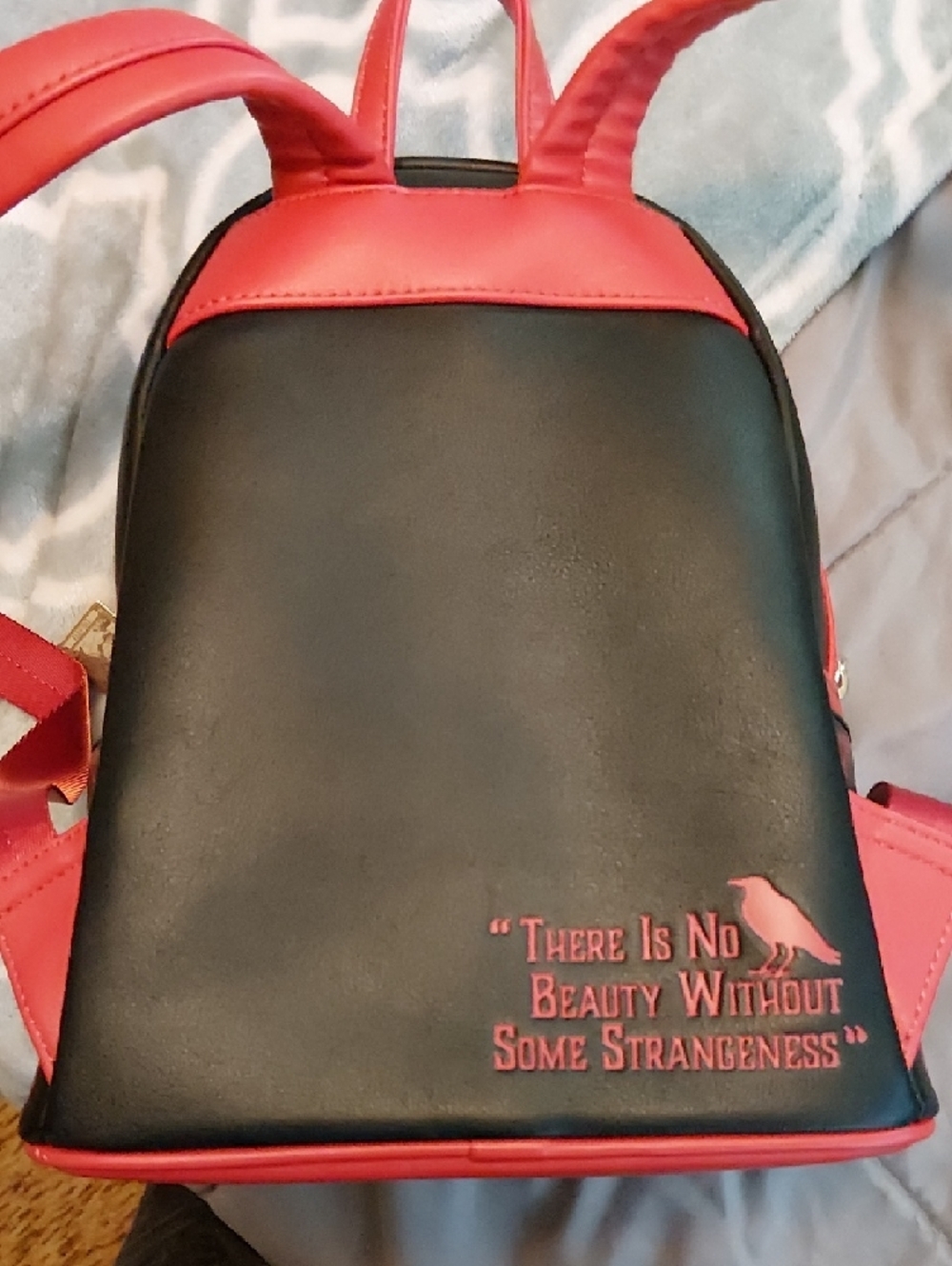 Loungefly Black & Red Gothic Book Stacked Mini Backpack - Picture 4 of 6